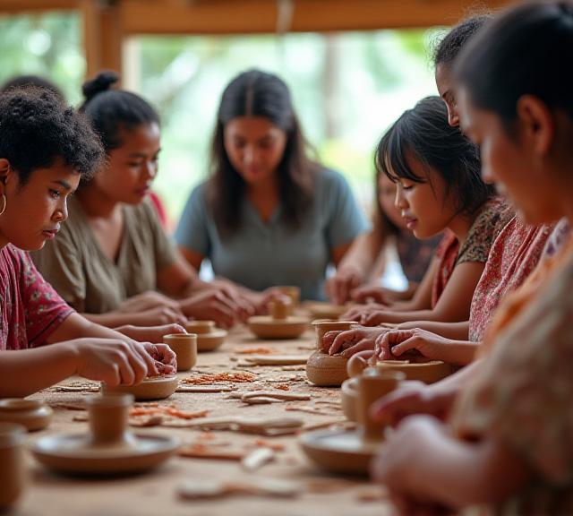 Island heritage workshop with local artists and community members